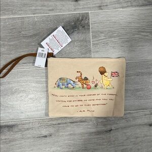 Disney Beige Wristlet with Pooh and Friends